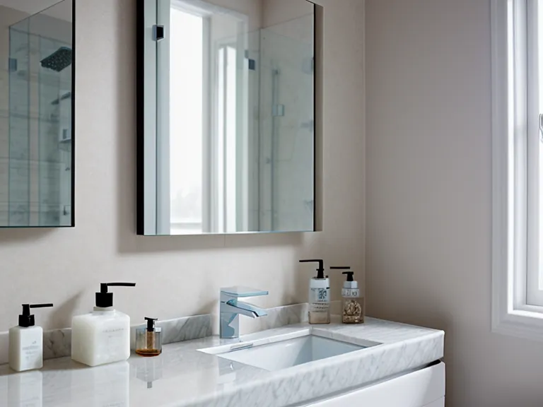 Three different brands of oral probiotics on a wooden bathroom shelf
