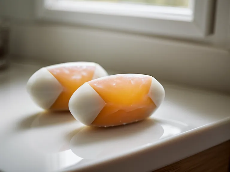 A close-up of an oral probiotic lozenge on a wooden porch table.