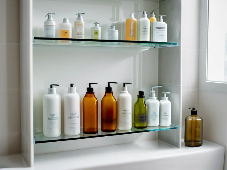 A collection of various oral probiotic supplements on a bathroom shelf.