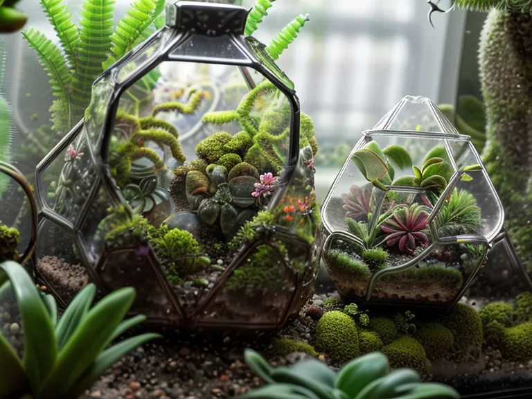 Small terrarium on a desk symbolizing a healthy oral microbiome.