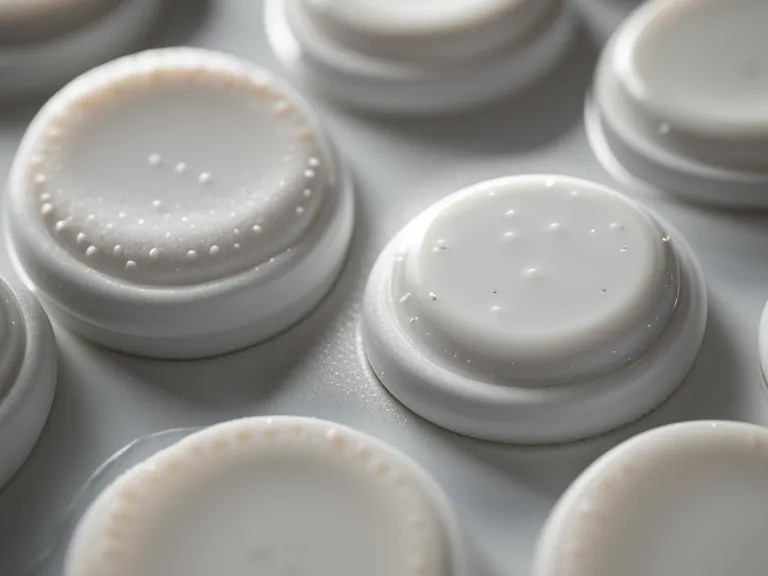Close-up of ProDentim oral probiotic tablets showing their chalky texture.